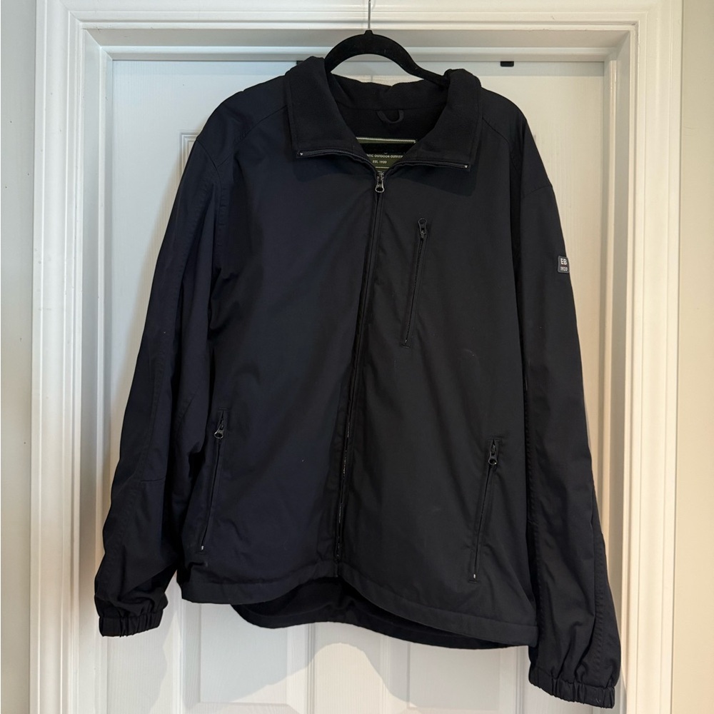 Black Lightweight Windbreaker with Stand-Up Collar